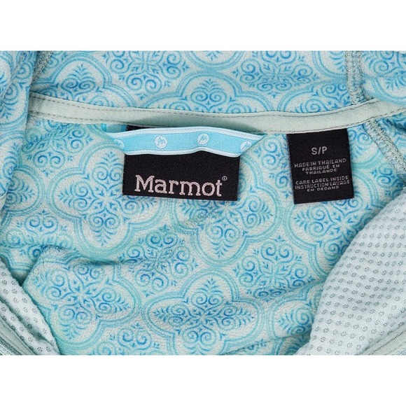 Marmot Fuzzy Hooded Fleece Lined Full Zip‎ Jacket Green Size Small - Picture 5 of 8